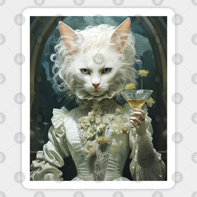 Fantasy Art Cat Wine Glass Magnet by tfortwo